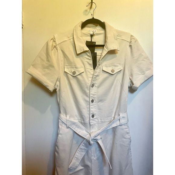 PAIGE Anessa Puff Sleeve Jumpsuit in Quartz Sand NWT size 10 - Picture 6 of 16